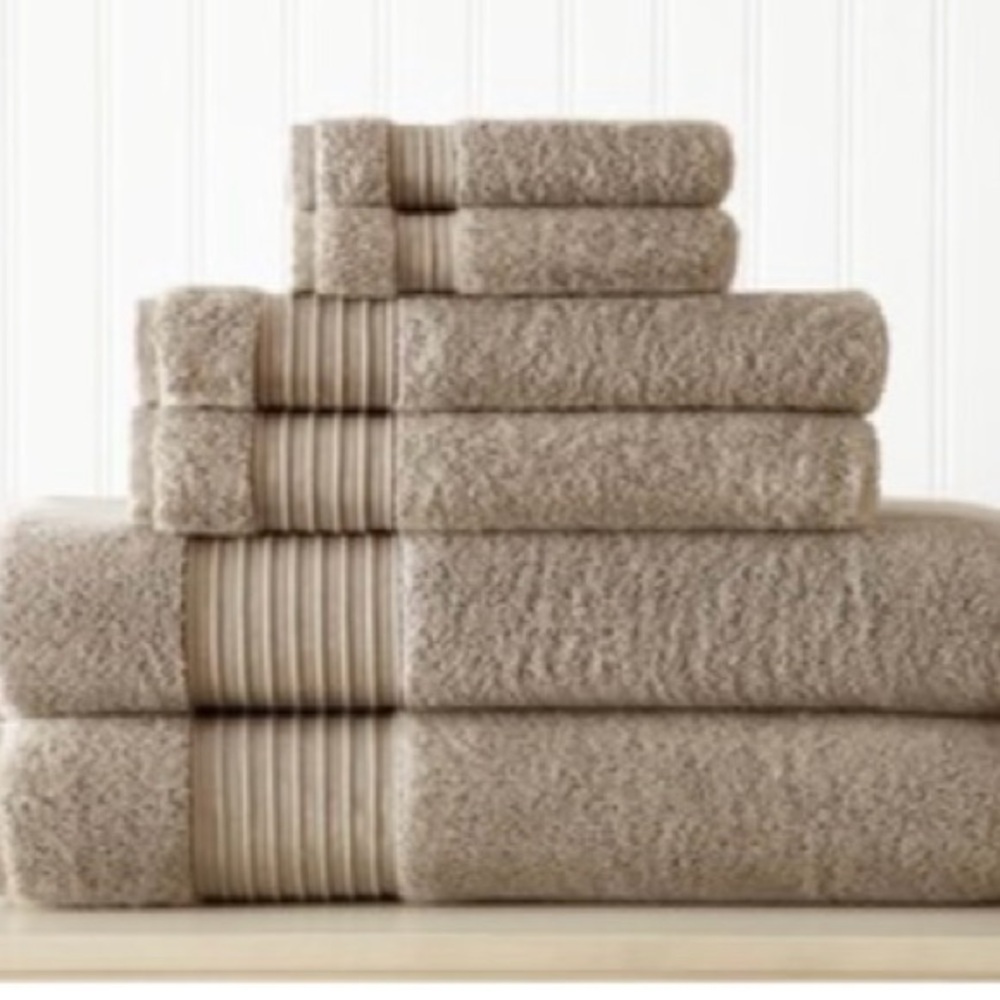 Amrapur 6 Pc Ultra Soft Turkish Cotton Towel Set Taupe 5TL6TRKG-TPE-ST